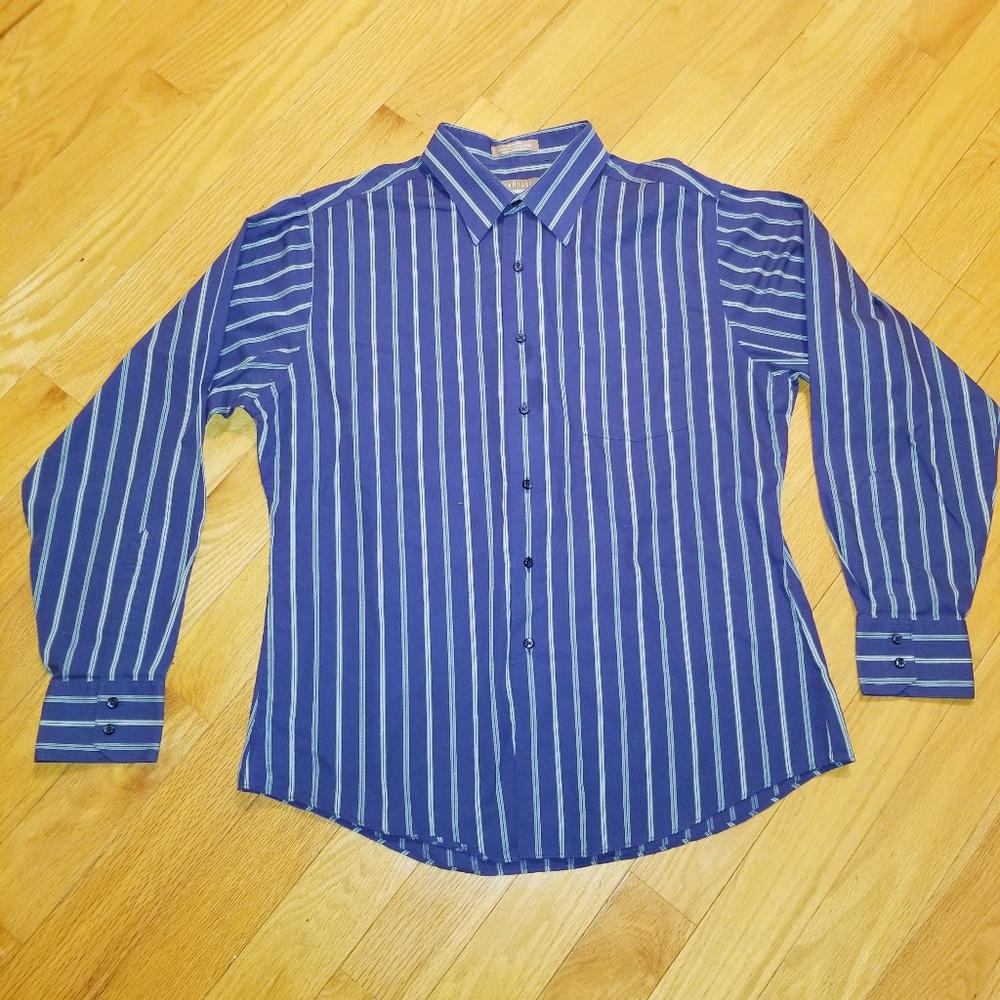 Van Heusen Fitted Striped Dress Shirt